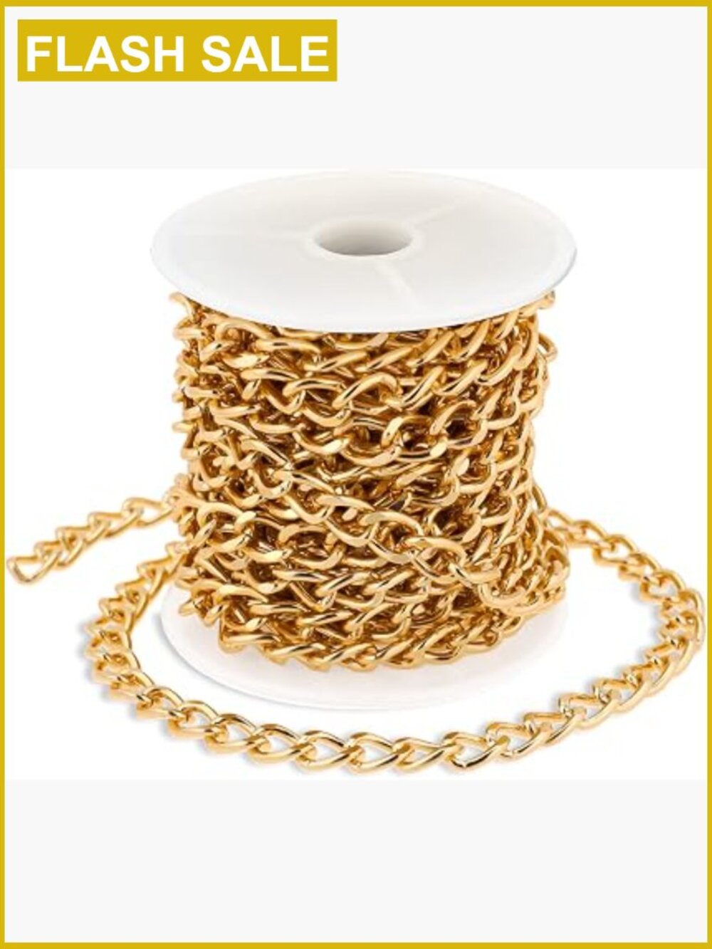 16.4ft Gold Plated Aluminum Curb Chain Roll for Jewelry Making